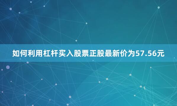 如何利用杠杆买入股票正股最新价为57.56元