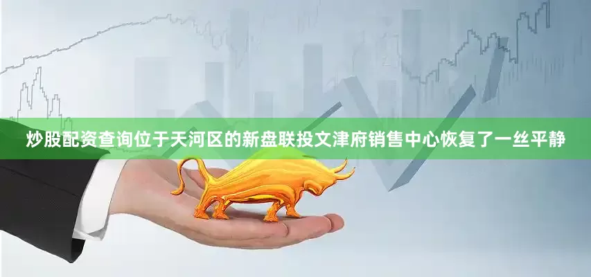 炒股配资查询位于天河区的新盘联投文津府销售中心恢复了一丝平静