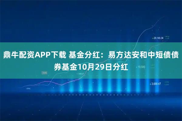 鼎牛配资APP下载 基金分红:易方达安和中短债债券基金10月29日分红