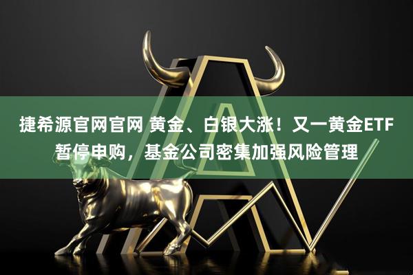 捷希源官网官网 黄金、白银大涨!又一黄金ETF暂停申购,基金公司密集加强风险管理